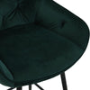 2X Green Velvet Bar Stools Kitchen Breakfast Stool Footrest 65 cm Padded Seat