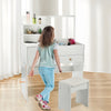 Dressing Table With Drawers Mirror Stool Set Makeup Desk Vanity Table Bedroom UK
