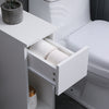 Slim Tall Bedside Table Cabinet with Drawer & Storage Space for Bedroom
