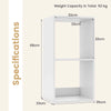 GYMAX Open Back 2 tier Bookshelf 2 Cube Bookcase Set White