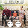 Heavy-Duty Outdoor Seating 127CM Patio Metal Bench for 2-3 People Black