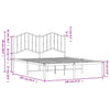 Metal Bed Frame with Headboard White 140x200 cm