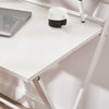 White Compact Foldable 2-Tier Workstation PC Computer Laptop Desk Table Shelf