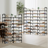 4 Row 9 Tier Shoe Rack Metal Tall Shoe Shelf Space Saving Shoe Organizer UK