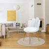 Velvet Shell Accent Chair Padded Upholstered Vanity Lounge Seat Gold Metal Legs