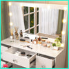 Dressing Table Vanity Set With LED Mirror Drawer Make up Desk Bedroom Furniture