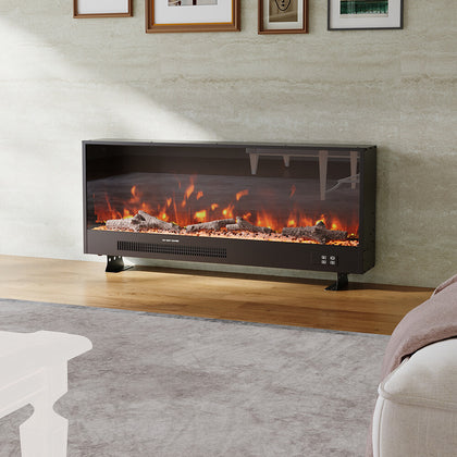 46'' Insert/ Wall Mount LED Fireplace Electric Inset Fire Media W/ Standing Feet