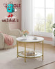 Coffee Table, Living Room Table, Sofa Cocktail Table Faux Marble Round