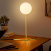 Desk Lamp Indoor Lighting Table Bedside Light w/ White Glass Ball Lampshde Decor