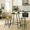 Breakfast Bar Set 3 Piece Table 2 Stools Small Space Dining Kitchen Oak Wood
