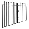 Iron Garden Gate Ball Top Driveway Double Swing Gate Pedestrian Entrance Door