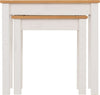 Nest of Tables Set Solid Pine Wood Side End Living Room Sofa Occasional Table