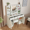 Vanity Makeup Table Dressing Desk Set 10 LED Lighted Mirror w/ Stool for Bedroom