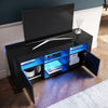 120cm High Gloss TV Table Stand Entertainment Cabinet Black Unit with LED Light