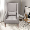 Upholstered Fabric High Wing Back Armchair Accent Chair Lounge Stud Sofa Seat