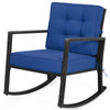 Outdoor Wicker Rocking Chair Heavy-Duty Steel Frame Patio Rattan Rocker Chair