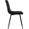Set of 4 Dining Chairs with Backrest Metal Legs Living Room Kitchen Chairs Black