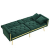 Sofa Bed 2 Seater Click Clack Sofa Settee Recliner Couch with Metal Legs, Green