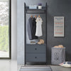 Industrial Open Wardrobe Clothes Rail Rack With 2 Drawers