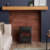 Electric Stove Heater 1900W Freestanding Fireplace LED Flame Glass Panel Black