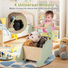 Toddler Shopping Cart 2 in 1 Wooden Baby Push Walker-Green