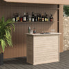125*110cm Wooden Garden Cocktail Bar Home Bar Table Pub Counter Reception Desk