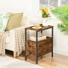 HOOBRO Nightstand Side Table Slim Bedside Table End Table with 2 Drawer