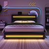 Ottoman Storage Upholstered Bed Frame with Lift-Up & LED Light 5ft King Size Bed