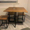 Compact Dining Table and Chairs Space Saving Kitchen Modern Set 4 Small Stools