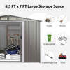 8’ x 6’ Outdoor Storage Shed Galvanized Steel Tool Shed