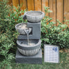 Freestanding Indoor Outdoor Water Feature Garden Cascading Fountain LED Lights