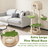Wooden Cat Tree 139 cm Tall Cat Climbing Stand 5-Layer Cat Activity Center