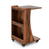 C-Shaped End Table Mobile Sofa Side Table Coffee Laptop Table W/ Swivel Casters