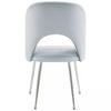 Dining Chair Thick Upholstered Kitchen Chair with Metal Legs Light Grey Set of 2