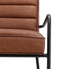 Vintage Faux Tan Leather Armchair Accent Chair Soft Seat Industrial Metal Frame