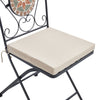 3pc Mosaic Tile Garden Bistro Set Outdoor Round Side Table with 2 Folding Chairs