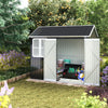 LARGE Galvanised Metal Garden Shed Apex Pent Roof Window Storage and 2 Doors