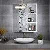 White Bathroom Cabinet Mirror w/ Shelf Wall Mounted Storage 3 Color LED Light