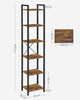 Industrial 6-Tier Bookshelf, Bookcase, Shelving Unit for Office, Study
