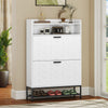 Wooden Shoe Cabinet with 2 Flip Drawers & Shelves, Entryway Storage Unit 117cm