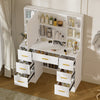 Large Dressing Table with LED Mirror Drawers Modern Makeup Desk Vanity Table Set