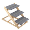 Pet Stair 3/4 Steps Cat Dog Ladder Wooden Frame Carpet Surface Folding