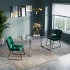 Metal Square Base Rectangular Tempered Glass Dining Table Dining Room Kitchen UK