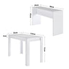 Compact Dining Table and 2 Bench Chairs Set Home Kitchen Office Study Furniture