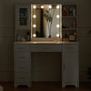 Large Dressing Table with LED Mirror 7 Drawers Modern Makeup Desk Vanity Table