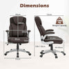 Executive Office Chair PU Leather Computer Desk Chair w/ Rocking Function Brown