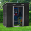Garden Storage Shed Metal Outdoor Box w/ Base for Backyard Bike Tool 4ft-10ft