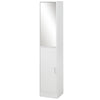 Tall Mirrored Bathroom Cabinet with Adjustable Shelf White