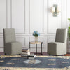 Modern Armless Accent Chair Upholstered Linen Fabric Chair w/Resistance Casters