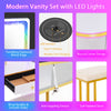 Vanity Desk Bedroom Dressing Table w/ Mirror & Lights-White